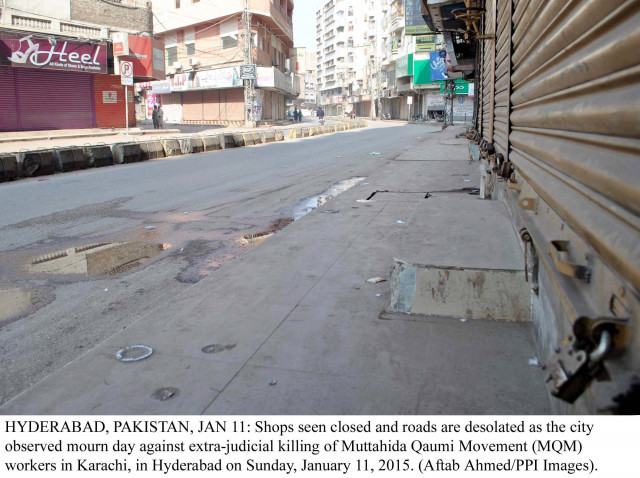sindh observes 039 peaceful shutter down strike 039 while a day of mourning observed across country photo ppi