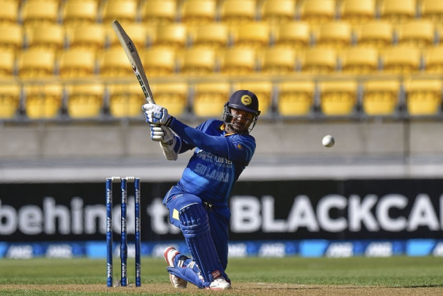 sri lanka 039 s kumar sangakkara plays a shot during the seventh and final one day international cricket match between new zealand and sri lanka at westpac stadium in wellington on january 29 2015 photo afp