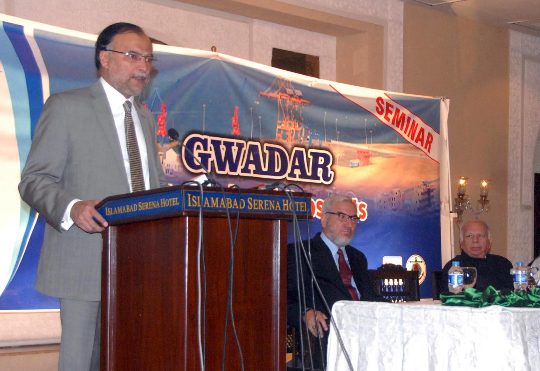 minister for planning and development ahsan iqbal said the speed of development at gwadar would increase with every single project coming on the ground under the pakistan china economic corridor photo pid