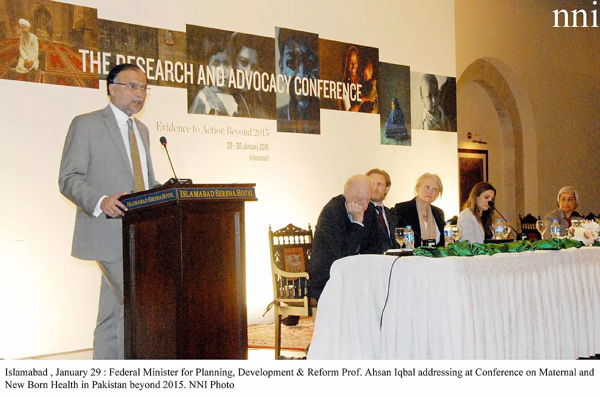 ahsan iqbal addressing at the seminar photo nni ahsan iqbal addressing at the seminar photo nni