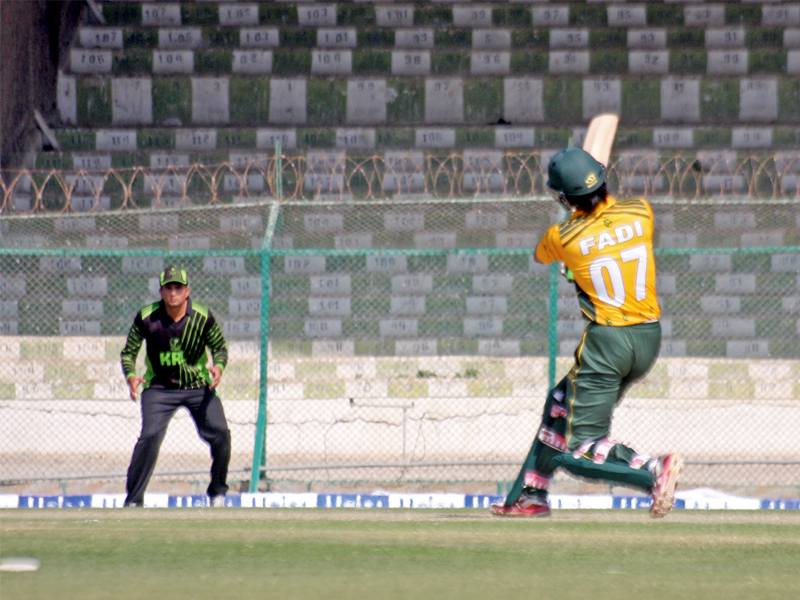 fawad alam reaches for a ball outside off on his way to 68 off 62 balls as nbp made 340 photo athar khan express
