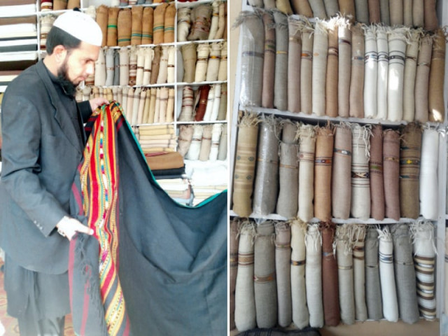 khaddar shawls displayed at a shop photo hidayat khan express khaddar shawls displayed at a shop photo hidayat khan express