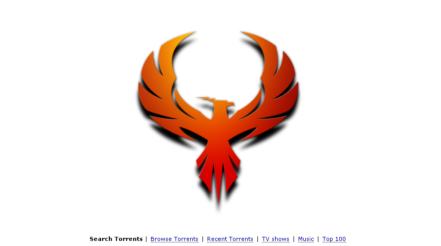 a phoenix replaces the black pirate ship that was iconic of the site as it rises from the ashes photo the pirate bay screenshot