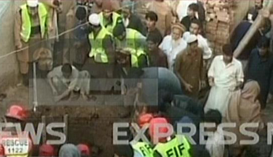 express news screengrab of the rescue operation underway