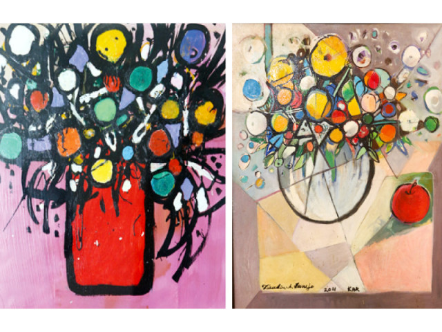 inspired by renowned colourist ahmed pervez artworks of ziaddin ahmed junejo are rich in vibrant colours photo courtesy grandeur art gallery inspired by renowned colourist ahmed pervez artworks of ziaddin ahmed junejo are rich in vibrant colours photo courtesy grandeur art gallery