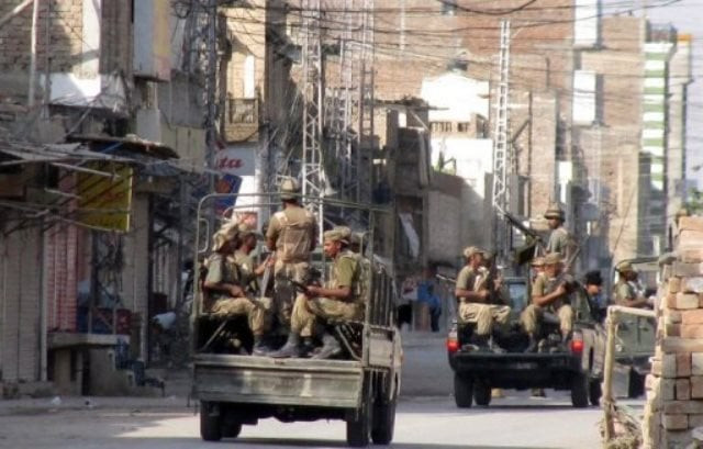 as security forces carried out a search operation in the area they came face to face with militants photo afp as security forces carried out a search operation in the area they came face to face with militants photo afp