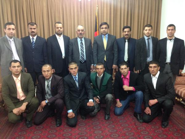 afghan army cadets with ambassador janan mosazai in islamabad photo afghanistan embassy in islamabad