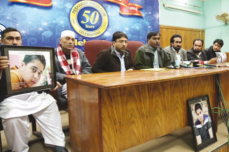 parents of aps victims at a news conference at peshawar press club photo muhammad iqbal express