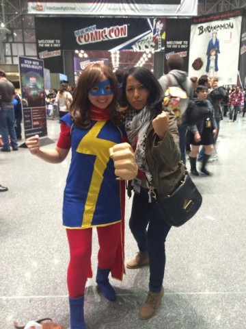 sana amanat with ms marvel aka kamala khan the marvel superhero she co created photo sana amanat minib622 sana amanat with ms marvel aka kamala khan the marvel superhero she co created photo sana amanat minib622