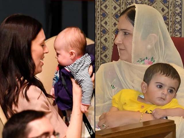 sheran brought her child to the assembly in an attempt to highlight the plight of working mothers in the country and the province