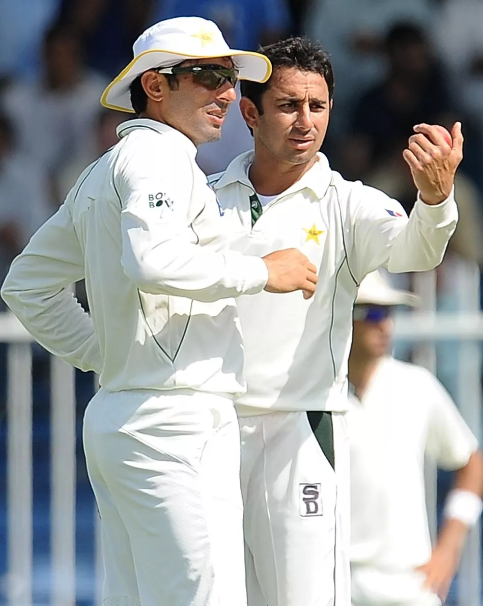 a file photo of misbahul haq and saeed ajmal photo afp a file photo of misbahul haq and saeed ajmal photo afp