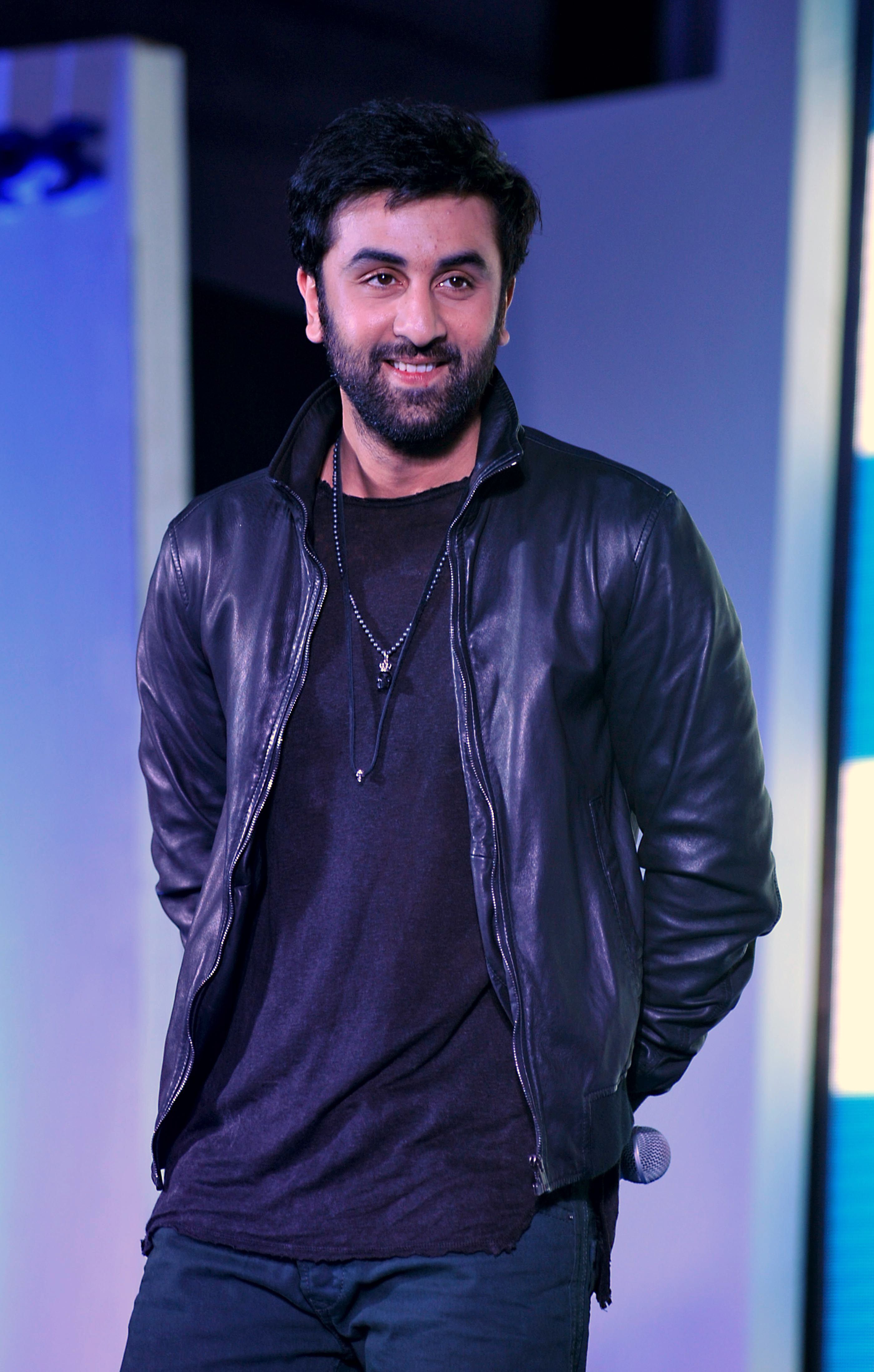 Ranbir Kapoor in a black Supreme jacket