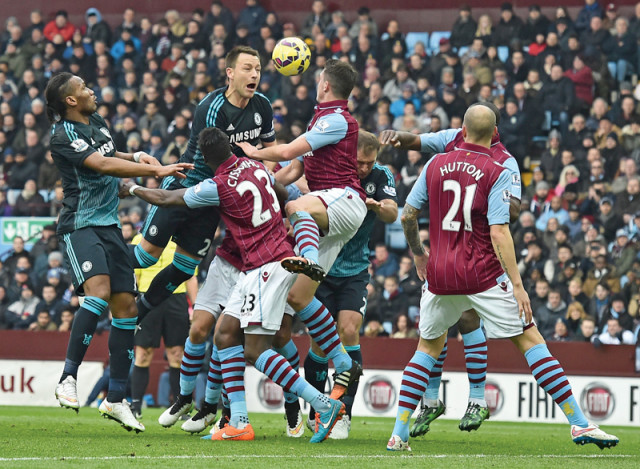 chelsea reasserted their title credentials as they defeated aston villa 2 1 to go seven points clear with second placed city being held 1 1 at hull photo afp chelsea reasserted their title credentials as they defeated aston villa 2 1 to go seven points clear with second placed city being held 1 1 at hull photo afp