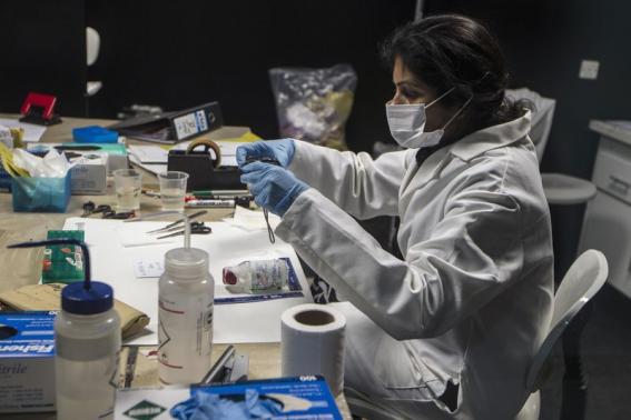 a forensic scientist analyzes samples in the dna and serology department at punjab forensic science agency in lahore january 13 2015 photo reuters