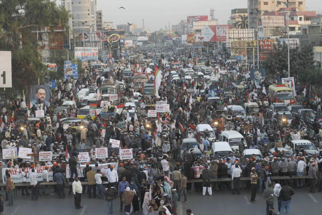 the party had organised the rally to show solidarity with their chief altaf hussain photo mohammad saqib express the party had organised the rally to show solidarity with their chief altaf hussain photo mohammad saqib express