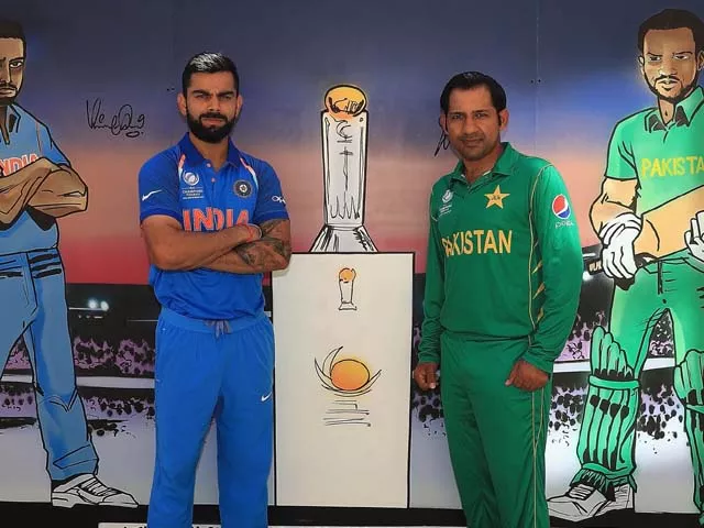 virat kohli and sarfraz ahmed pictured during a photo call photo getty virat kohli and sarfraz ahmed pictured during a photo call photo getty