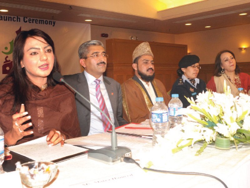 pml n mna maiza hameed speaks at the session photo express