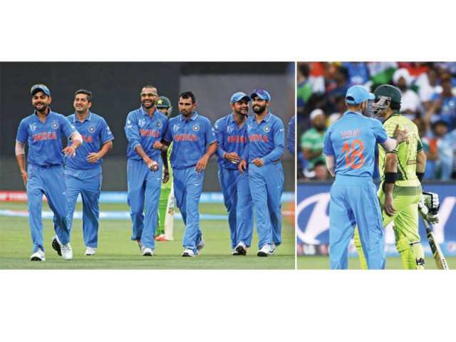 indian players walk off jubilant after winning their opening match as they try and defend their title left virat kohli pats misbahul haq on the back after the pakistan skipper made a valiant 76 right photos reuters indian players walk off jubilant after winning their opening match as they try and defend their title left virat kohli pats misbahul haq on the back after the pakistan skipper made a valiant 76 right photos reuters