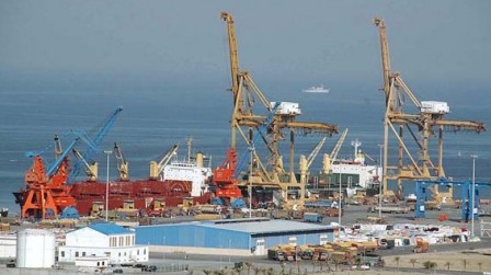 official says first commercial ship to dock at the port in april land acquired for establishing free trade zones photo afp