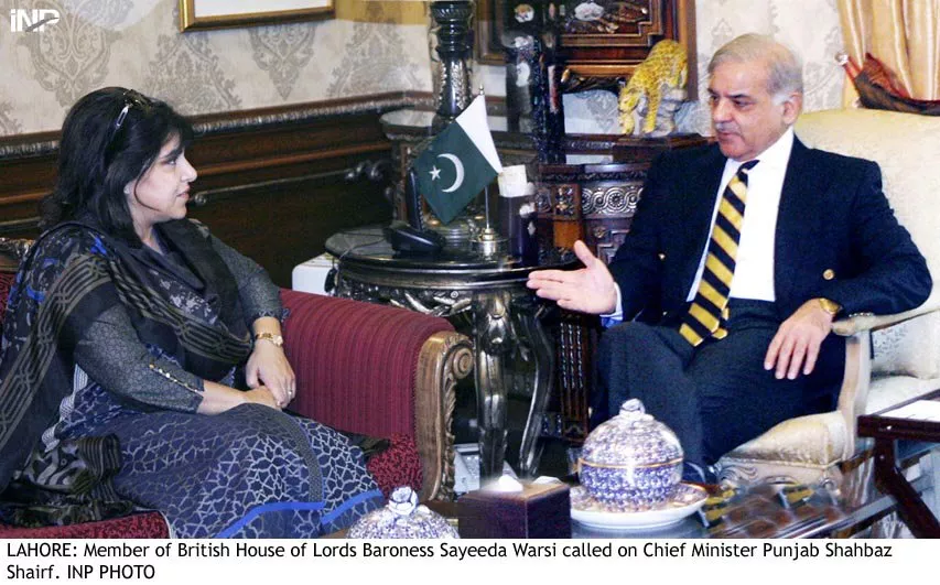 warsi also met chief minister shahbaz sharif on monday photo inp warsi also met chief minister shahbaz sharif on monday photo inp