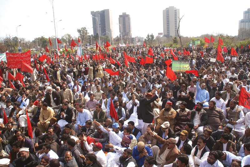 participants marched from npc to aabpara chowk where the rally culminated peacefully photo muhammad javaid express