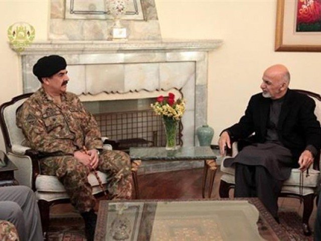 chief of army staff general raheel shareef in a recent meeting with afghan president ashraf ghani photo ispr