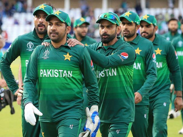 sarfaraz ahmed leads his team off of the pitch after winning against england at trent bridge in nottingham photo afp