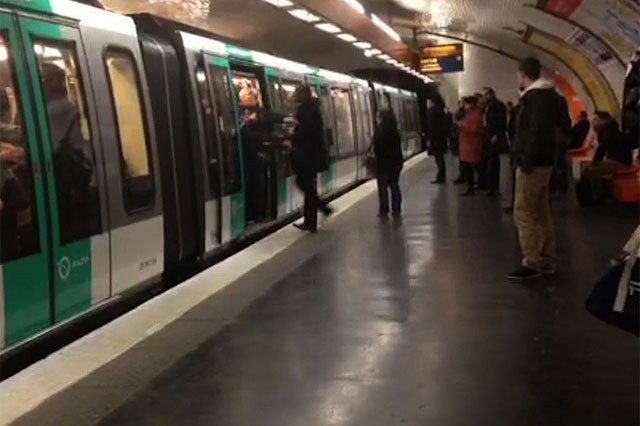 a video grab taken from footage shows chelsea football fans packed onto a paris metro train pushing a passenger to prevent him from boarding the carriage at a station in paris on february 17 2015 photo afp a video grab taken from footage shows chelsea football fans packed onto a paris metro train pushing a passenger to prevent him from boarding the carriage at a station in paris on february 17 2015 photo afp