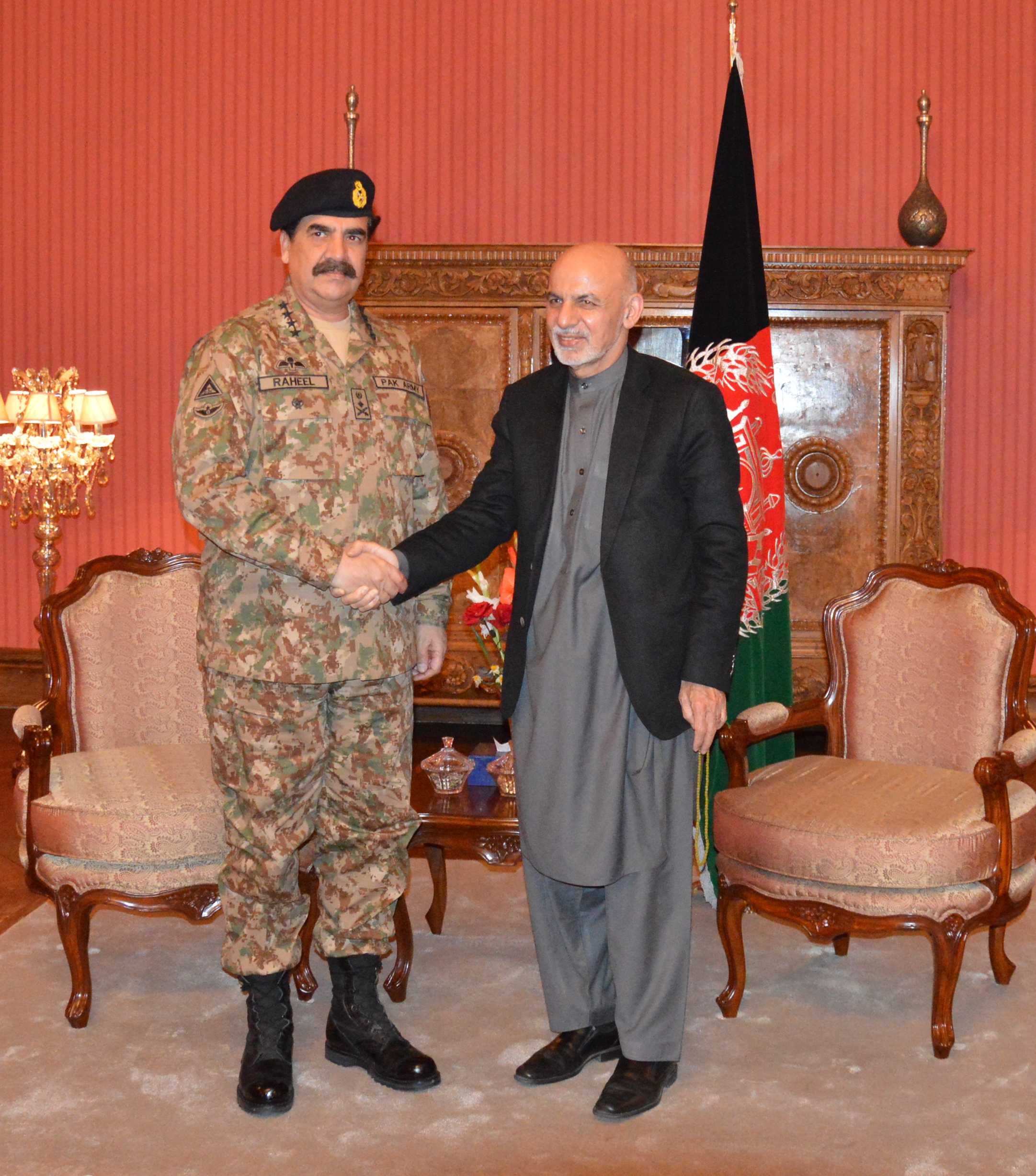 chief of army staff general raheel sharif met afghan president ashraf ghani in kabul on february 17 2015 photo ispr