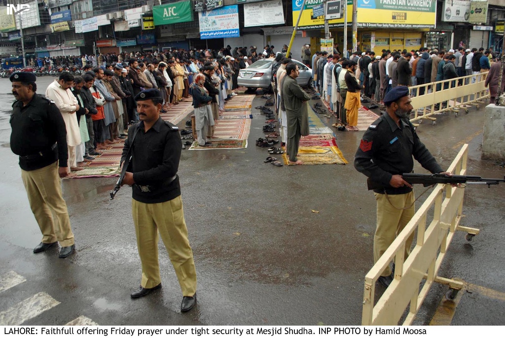 police had been deployed at every mosque in the city ahead of friday prayers photo inp