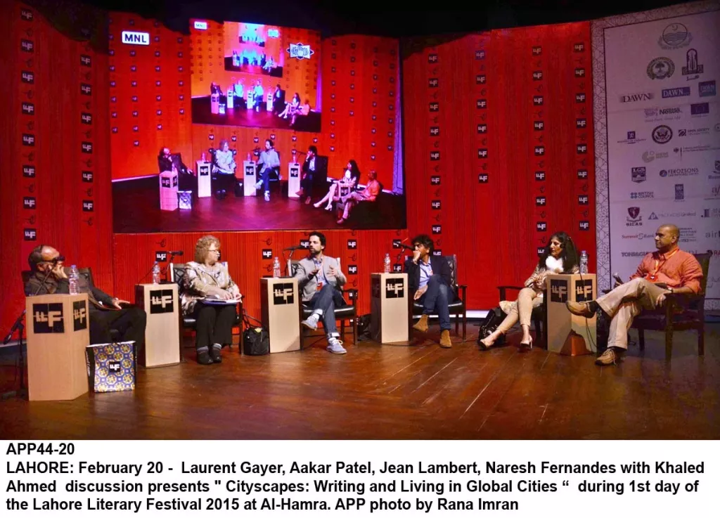 laurent gayer aakar patel jean lambert naresh fernandes with kkaled ahmed discussion presents quot cityscapes writing and living in global cities quot during the lahore literary festival 2015 photo app laurent gayer aakar patel jean lambert naresh fernandes with kkaled ahmed discussion presents quot cityscapes writing and living in global cities quot during the lahore literary festival 2015 photo app