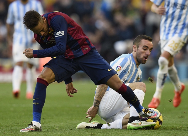 juanmi grabbed the only goal of the game after just seven minutes when he pounced on an error by dani alves photo afp