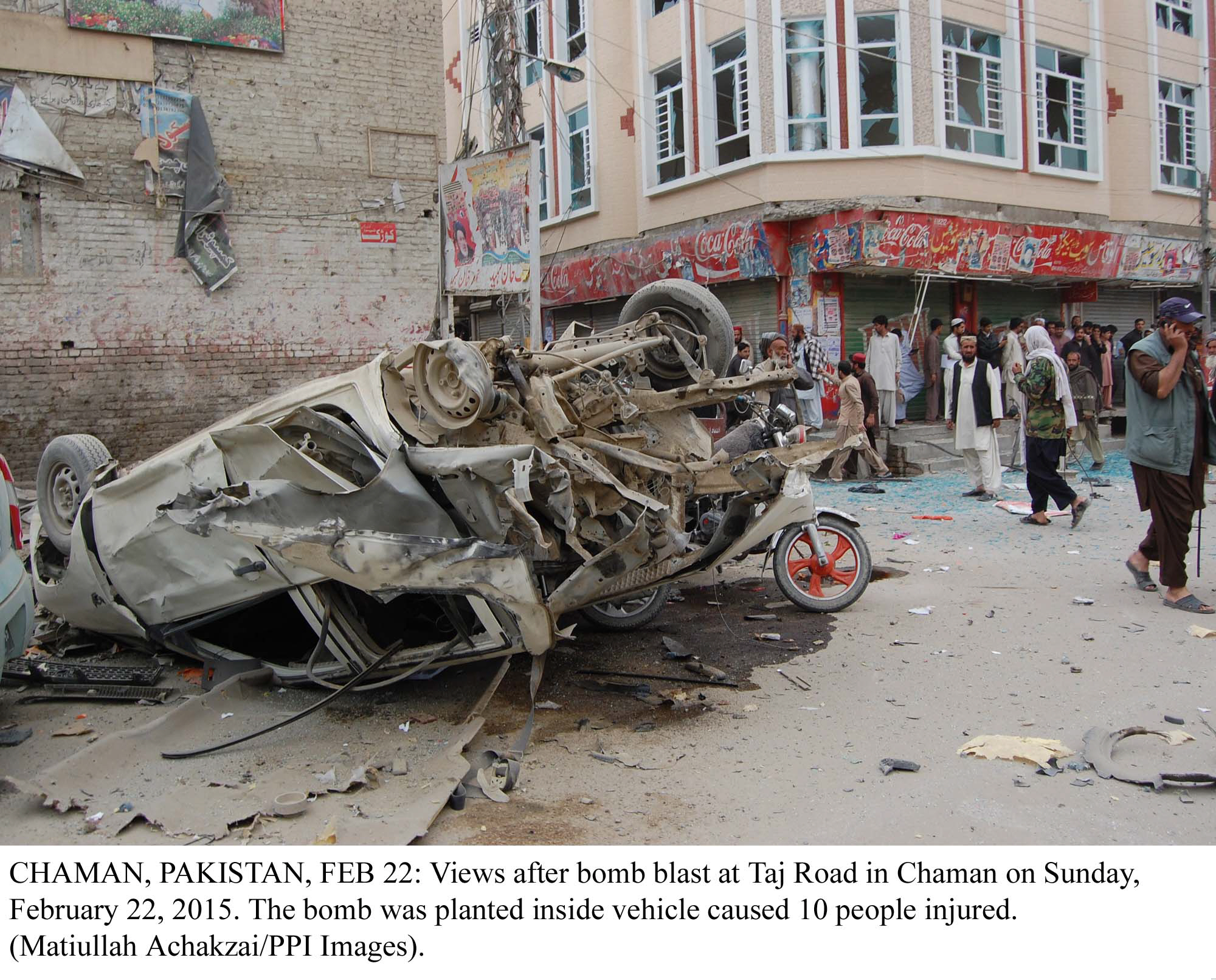 bomb blast on taj road in chaman was planted inside the vehcile photo ppi