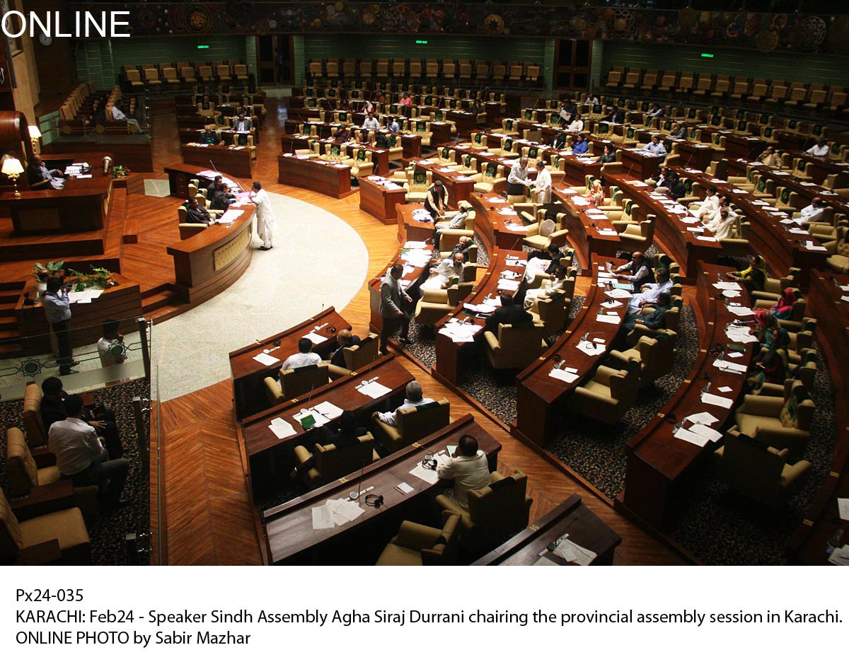 speaker sindh assembly agha siraj duranni chairing the provincial assembly session in karachi photo online