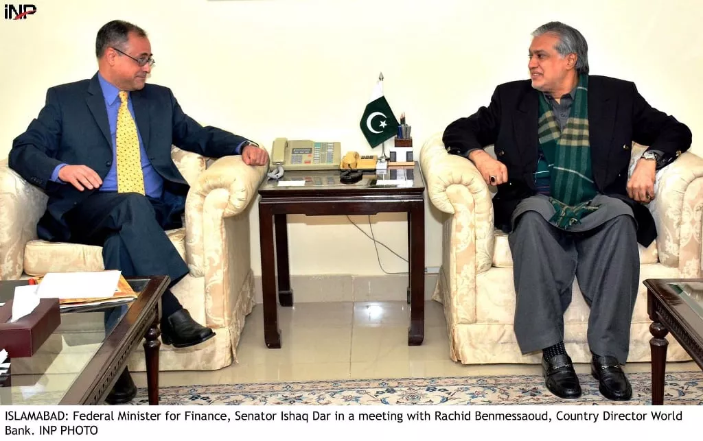 federal minister for finance senator ishaq dar in a meeting with rachid benmessaoud country director world bank photo inp federal minister for finance senator ishaq dar in a meeting with rachid benmessaoud country director world bank photo inp