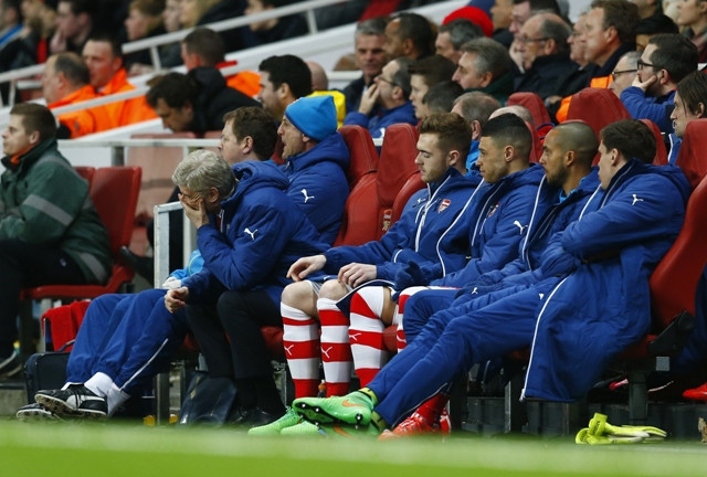 out of luck following a great run in the premier league an extremely wretched performance by the gunners left them treading on a herculean path of a three goal victory to qualify for the quarter finals photo afp out of luck following a great run in the premier league an extremely wretched performance by the gunners left them treading on a herculean path of a three goal victory to qualify for the quarter finals photo afp