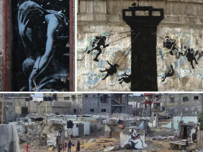 banksy s cat sneaks into gaza shows what media won t