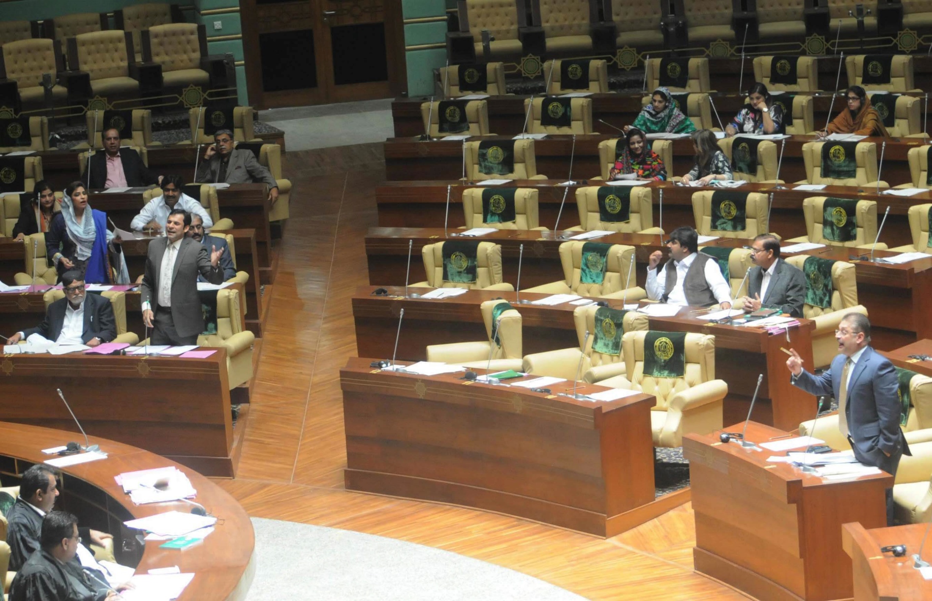 information minister sharjeel memon speaks during the sindh assembly session on monday march 2 2015 photo rashid ajmeri express