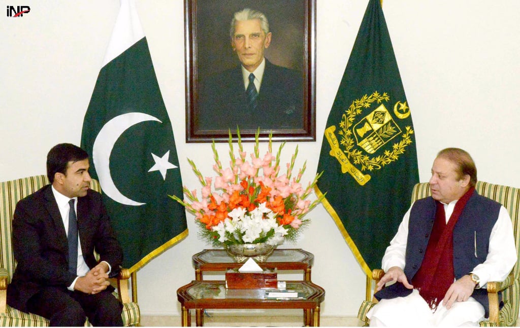 ambassador of afghanistan to pakistan janan mosazai called on prime minister nawaz sharif at the pm house photo inp