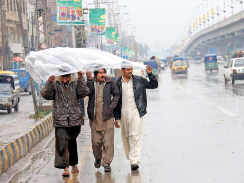 four millimetres of rain was recorded in peshawar on tuesday photo muhammad iqbal express