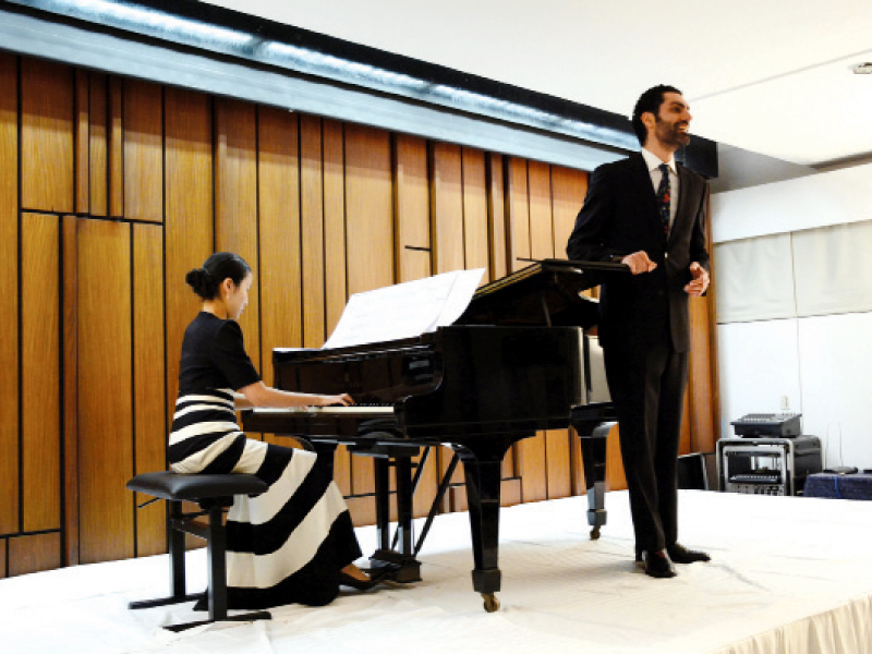 the concert featured french vocalist s vag tachdjian and japanese pianist yukiko tidten yoshikawa photo huma choudhary express