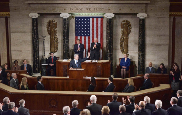 israeli prime minister benjamin netanyahu waves as he recevies a standing ovation in the us congress photo afp israeli prime minister benjamin netanyahu waves as he recevies a standing ovation in the us congress photo afp