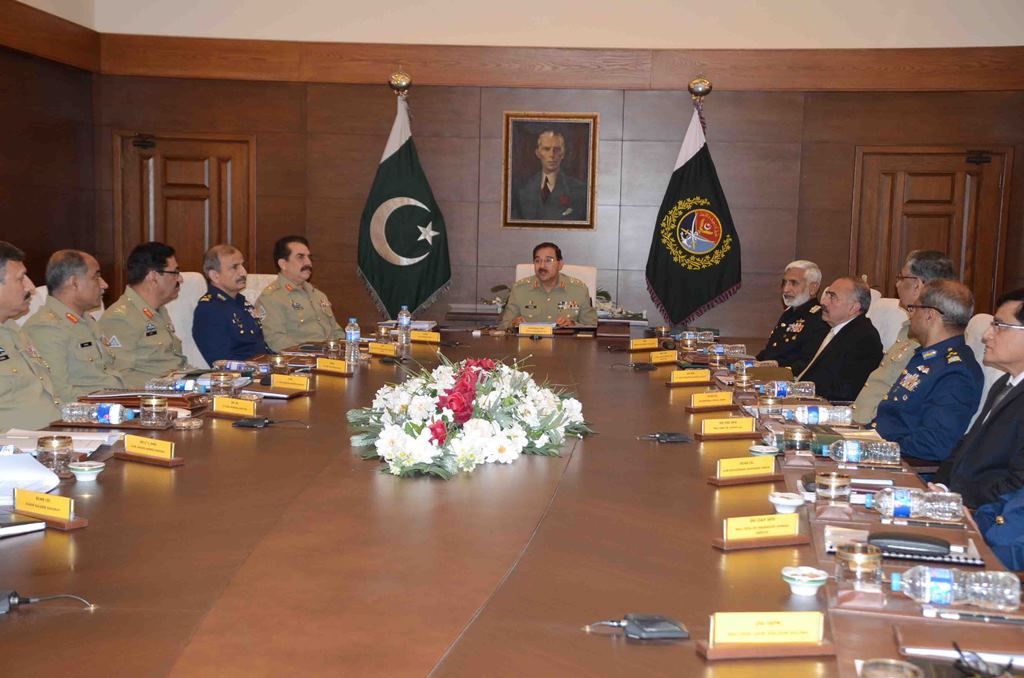 the meeting of the joint chiefs of staff committee presided over by chairman joint chiefs of staff committee general rashad mahmood was held at the joint staff headquarters in rawalpindi photo ispr gov pk