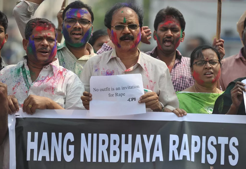 activists of the communists party of india cpi hold placards during their protest against the rapists of delhi student nirbhaya in hyderabad on march 6 2015 photo afp activists of the communists party of india cpi hold placards during their protest against the rapists of delhi student nirbhaya in hyderabad on march 6 2015 photo afp