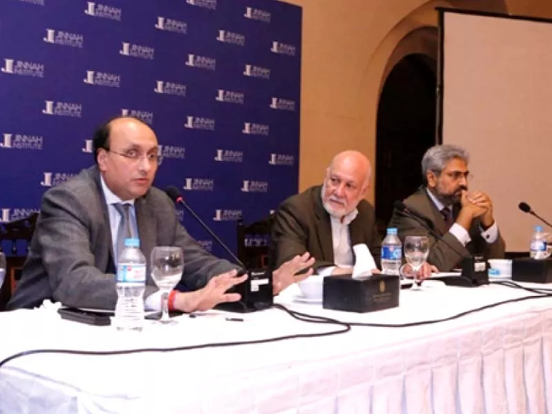 the indian analysts were speaking at the jinnah institute s distinguished speaker programme photo express the indian analysts were speaking at the jinnah institute s distinguished speaker programme photo express