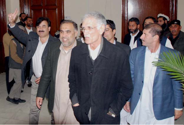 chief minister pervez khattak s well orchestrated strategy not only led to his party s comfortable victory but also bruised pti s political opponents egos photo sameer raziq express