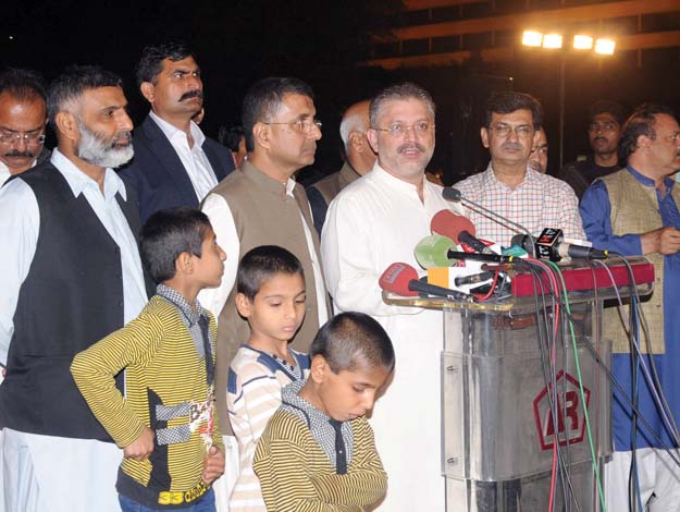 sindh information sharjeel memon talks to the media photo express