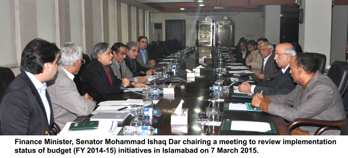 finance minister ishaq dar chairing a meeting on status of budget photo pid