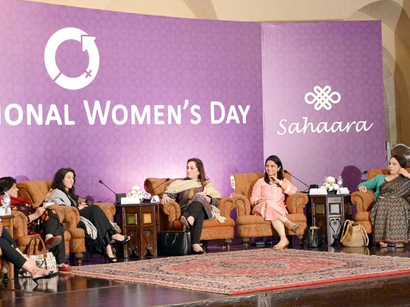 the panel comprised rights activist farzana bari education reformer mehnaz aziz mountaineer samina baig social entrepreneur fiza farhan and poet kishwar naheed photo huma choudhary express