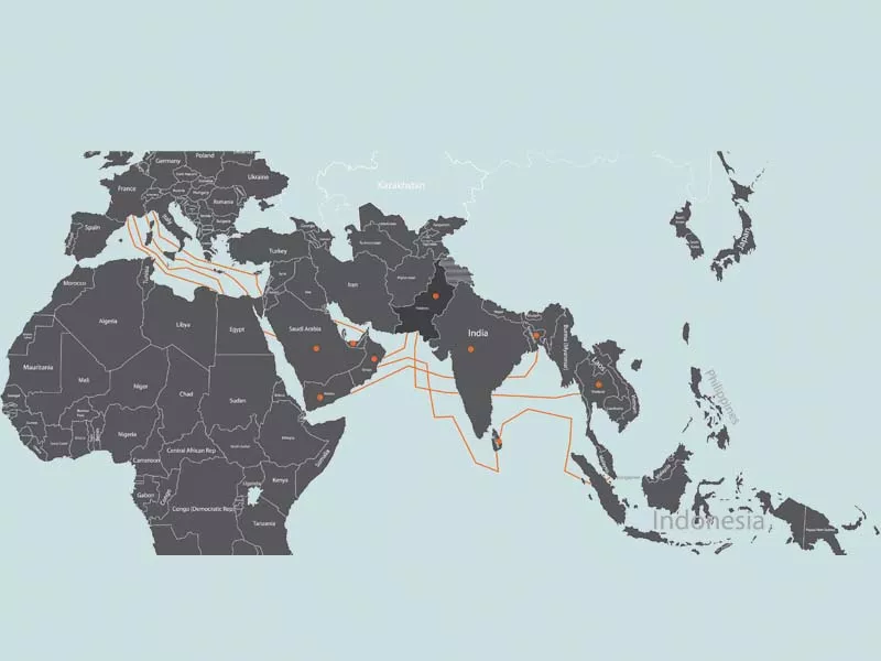 spread across 20 000 kilometers the new cable system will connect singapore to europe italy and france and traverse indonesia malaysia thailand myanmar bangladesh sri lanka pakistan oman uae yemen djibouti and kingdom of saudi arabia according to twa design omer asim spread across 20 000 kilometers the new cable system will connect singapore to europe italy and france and traverse indonesia malaysia thailand myanmar bangladesh sri lanka pakistan oman uae yemen djibouti and kingdom of saudi arabia according to twa design omer asim